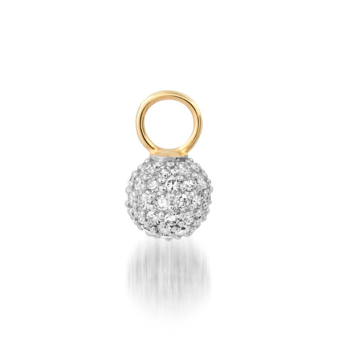14K Yellow Gold Diamond Disco Ball Charm