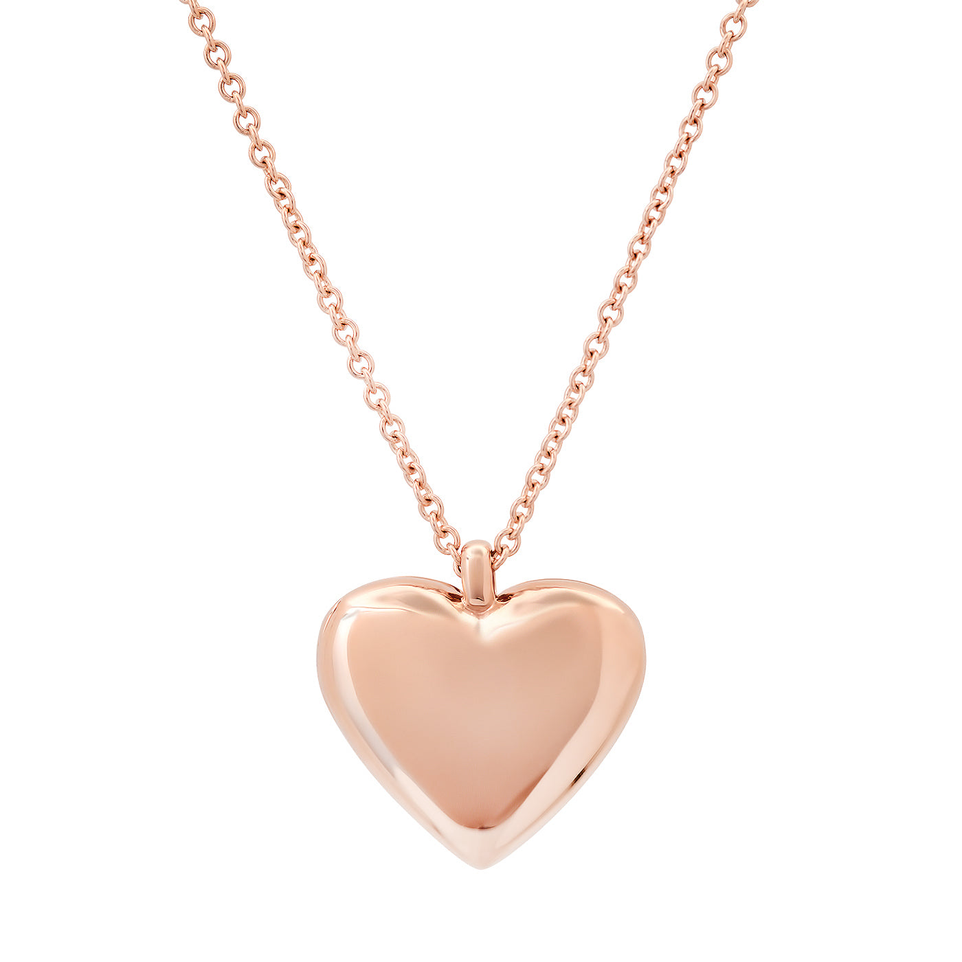 14K Rose Gold Puffy Heart Locket