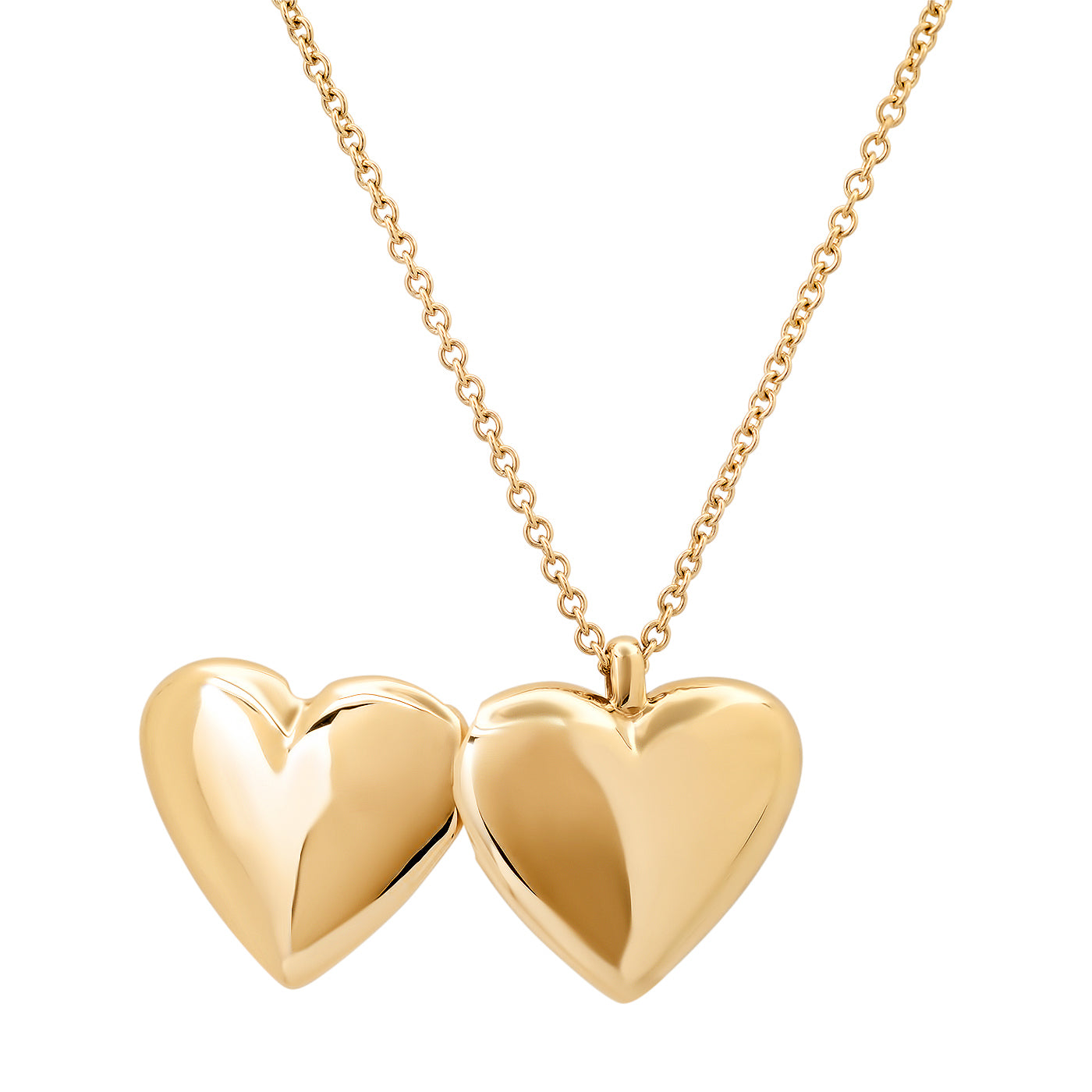 14K Yellow Gold Puffy Heart Locket