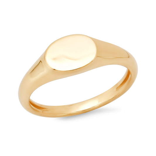 14K Yellow Gold Mini Gold Signet Ring
