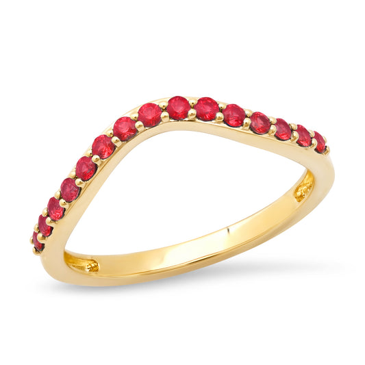 14K Yellow Gold Ruby Contour Ring