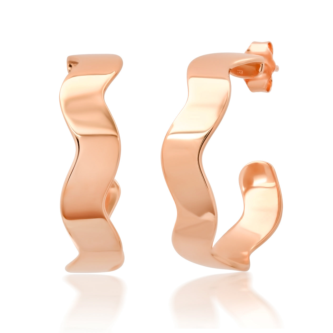 14K Rose Gold Gold Form Hoops