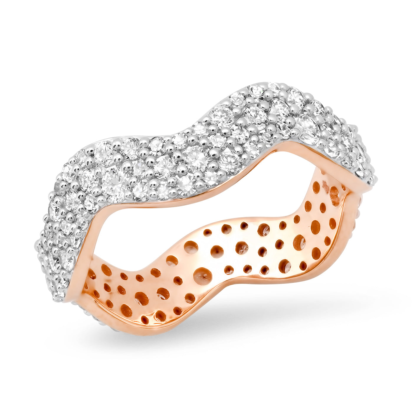 14K Rose Gold Diamond Form Band