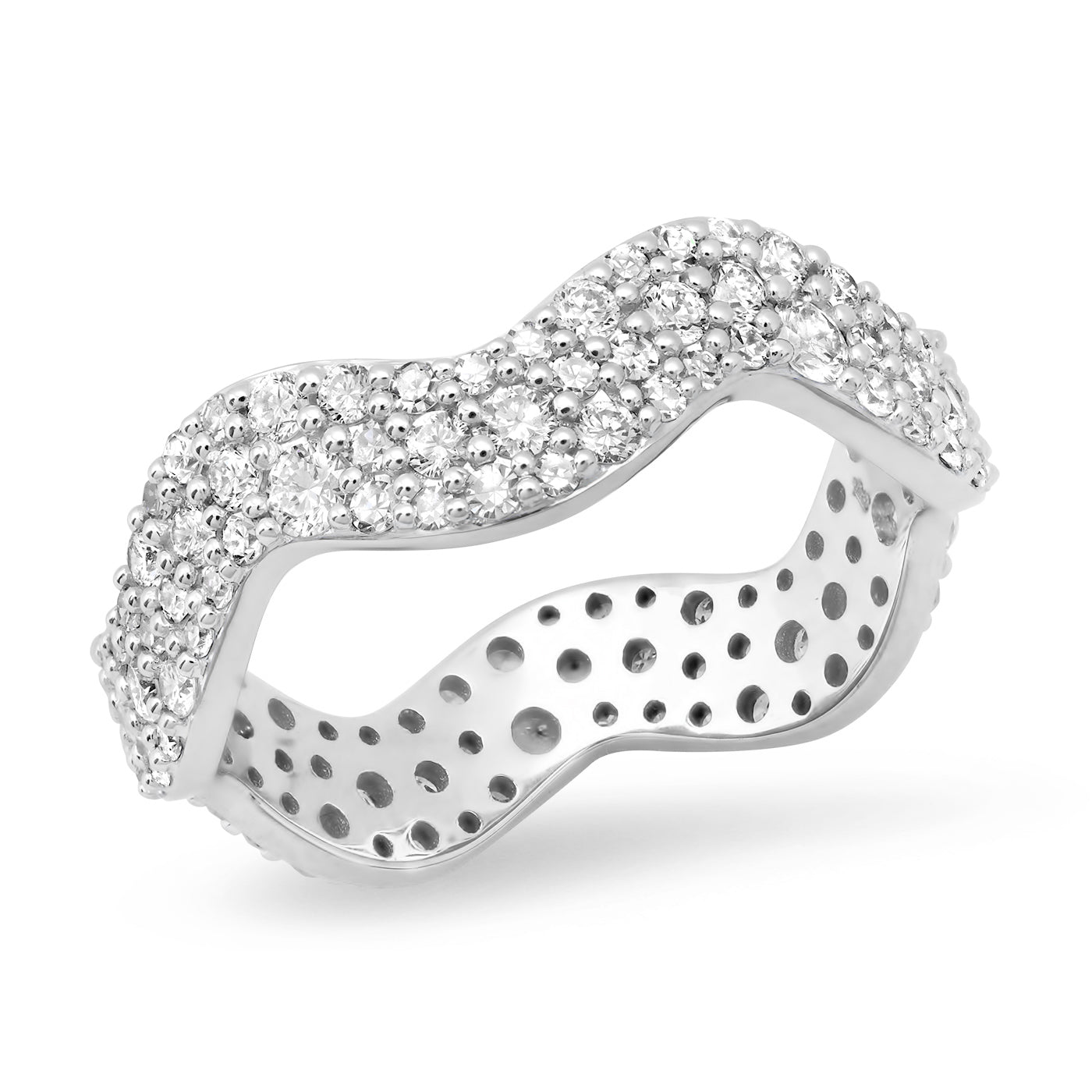 14K White Gold Diamond Form Band