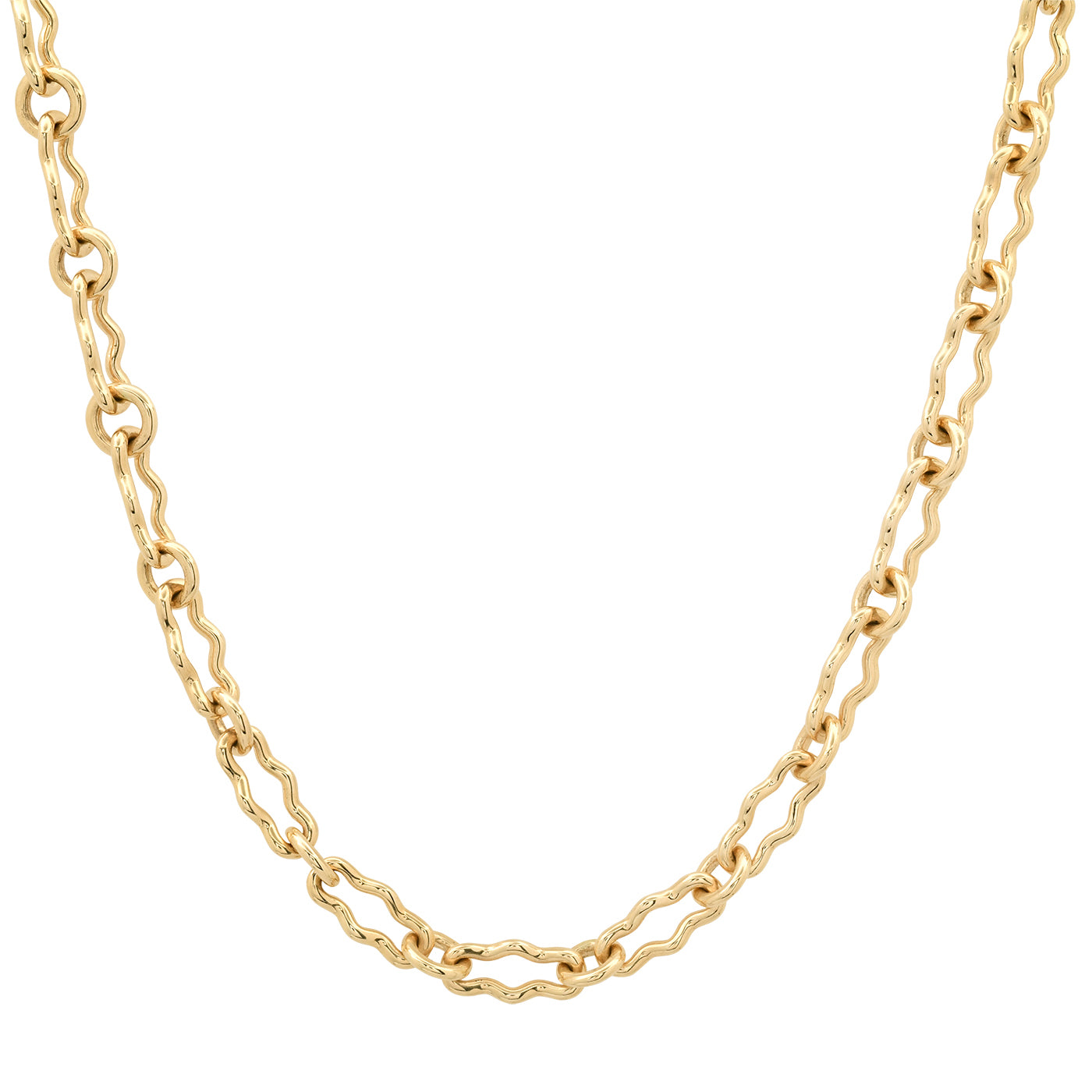 14K Yellow Gold Mixed Link Necklace