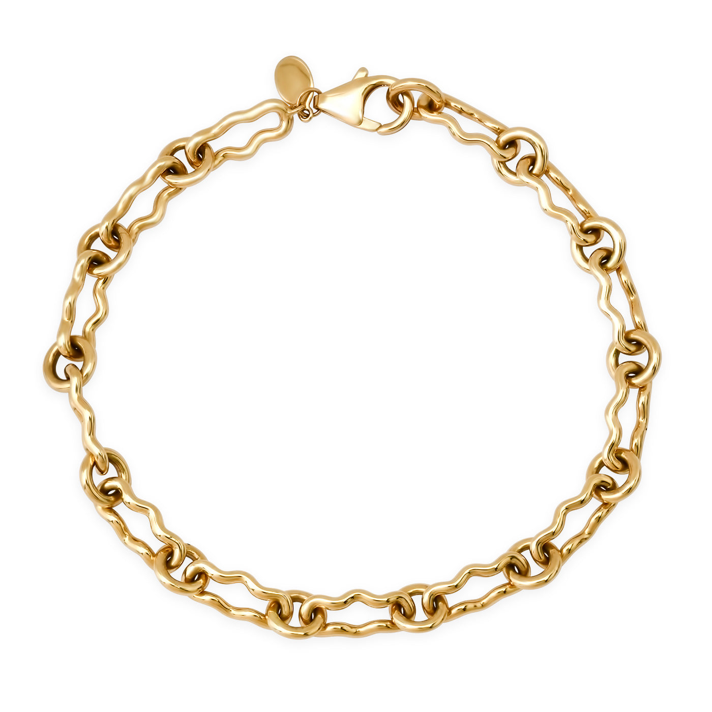 14K Yellow Gold Mixed Link Bracelet