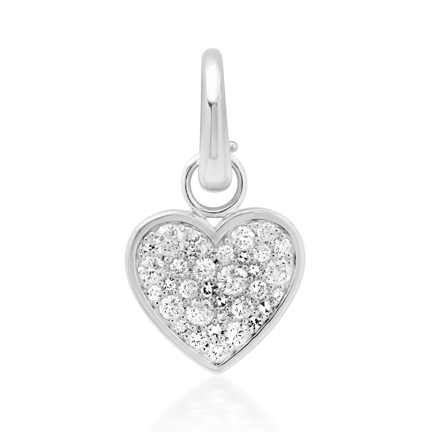 14K White Gold Diamond Bezel Set Heart Pendant