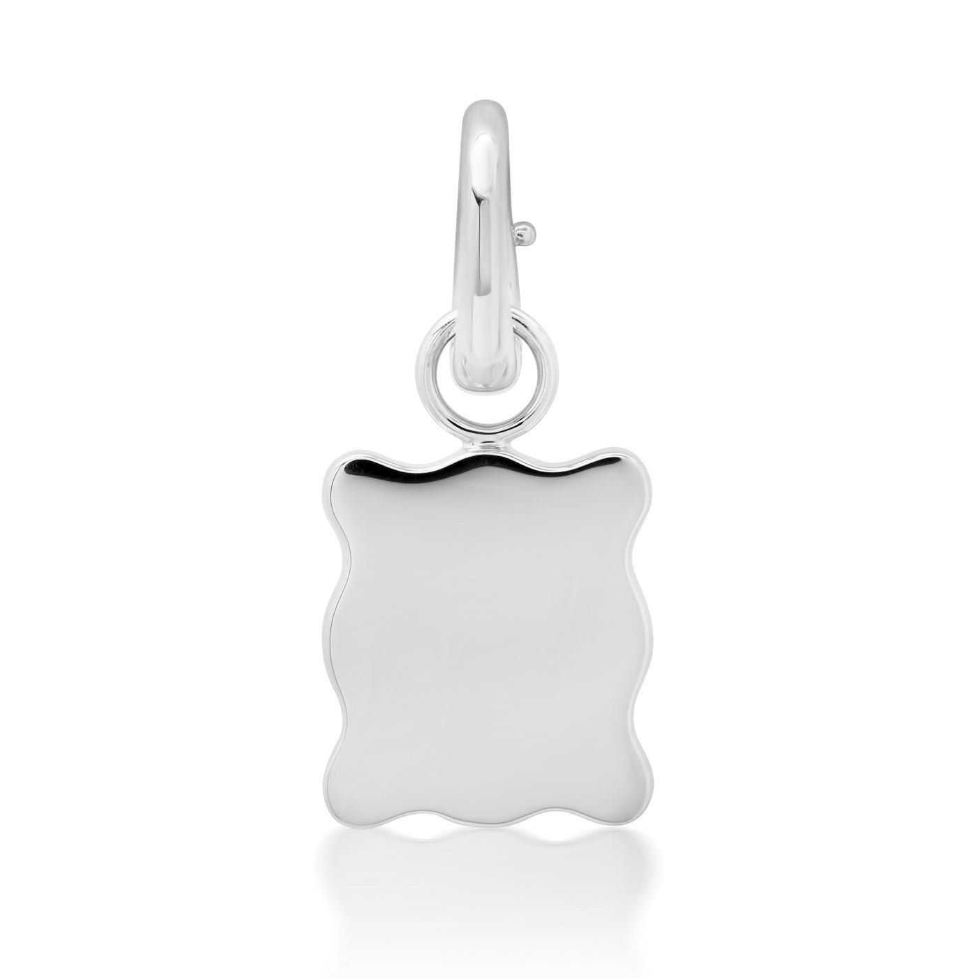 14K White Gold Engravable Form Pendant