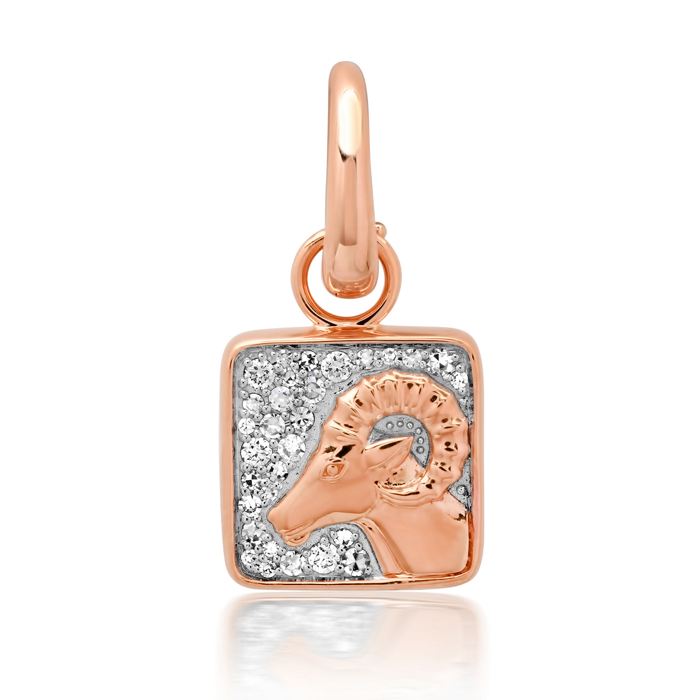 14K Rose Gold Aries Pendant