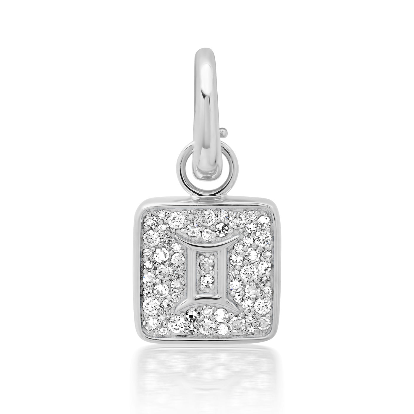 14K White Gold Gemini Pendant