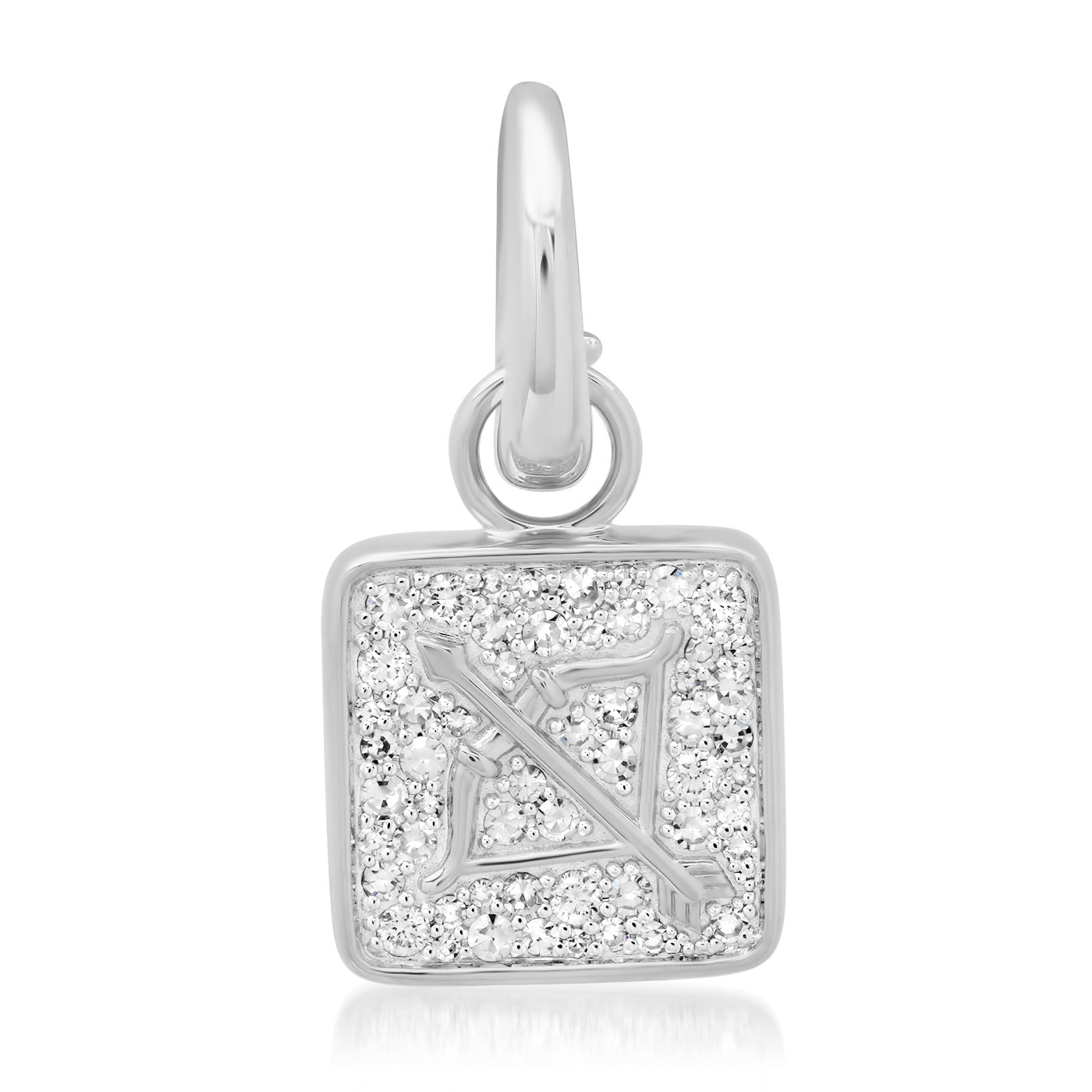 14K White Gold Sagittarius Pendant