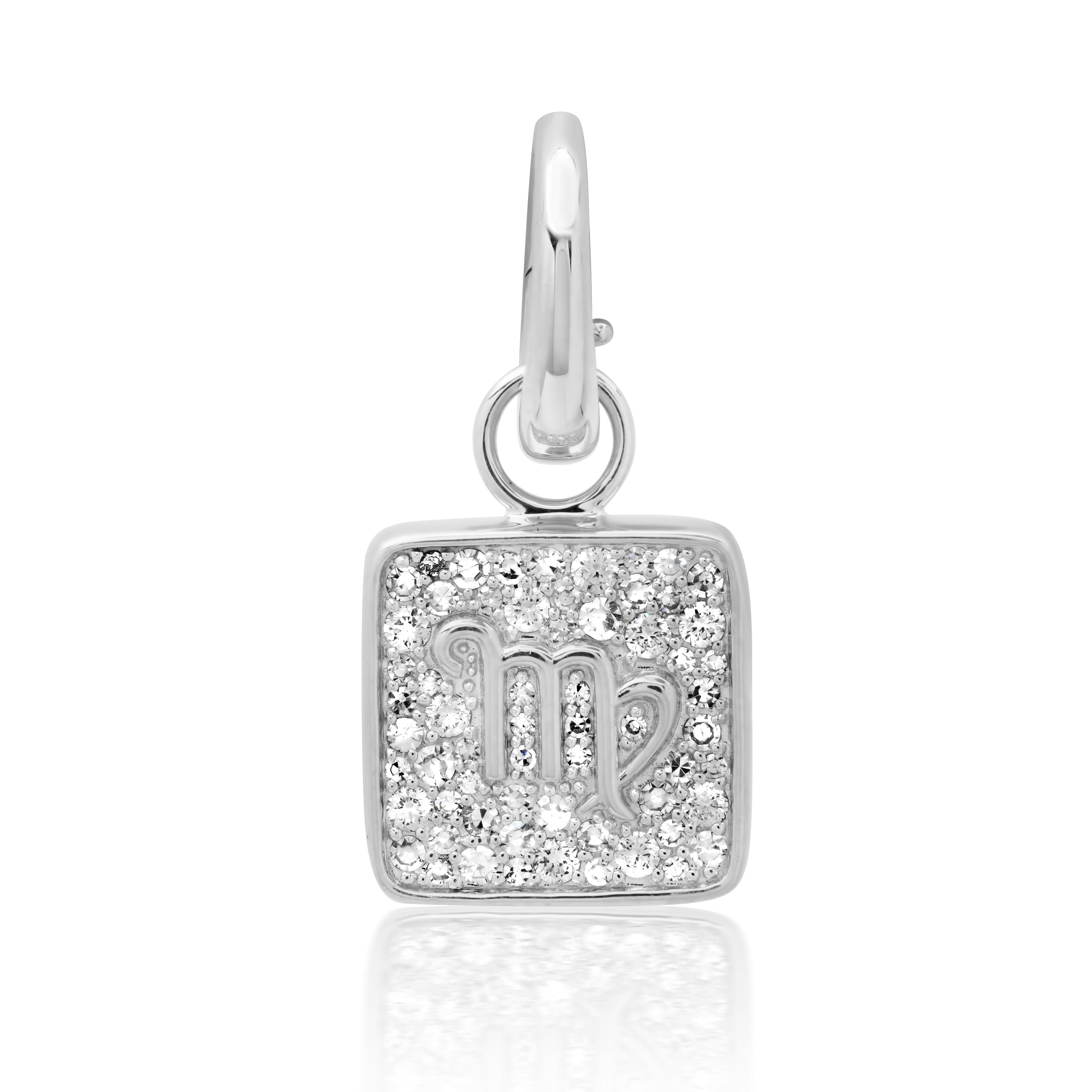 14K White Gold Virgo Pendant