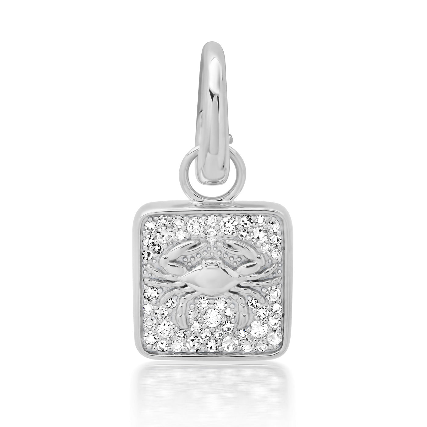 14K White Gold Cancer Pendant