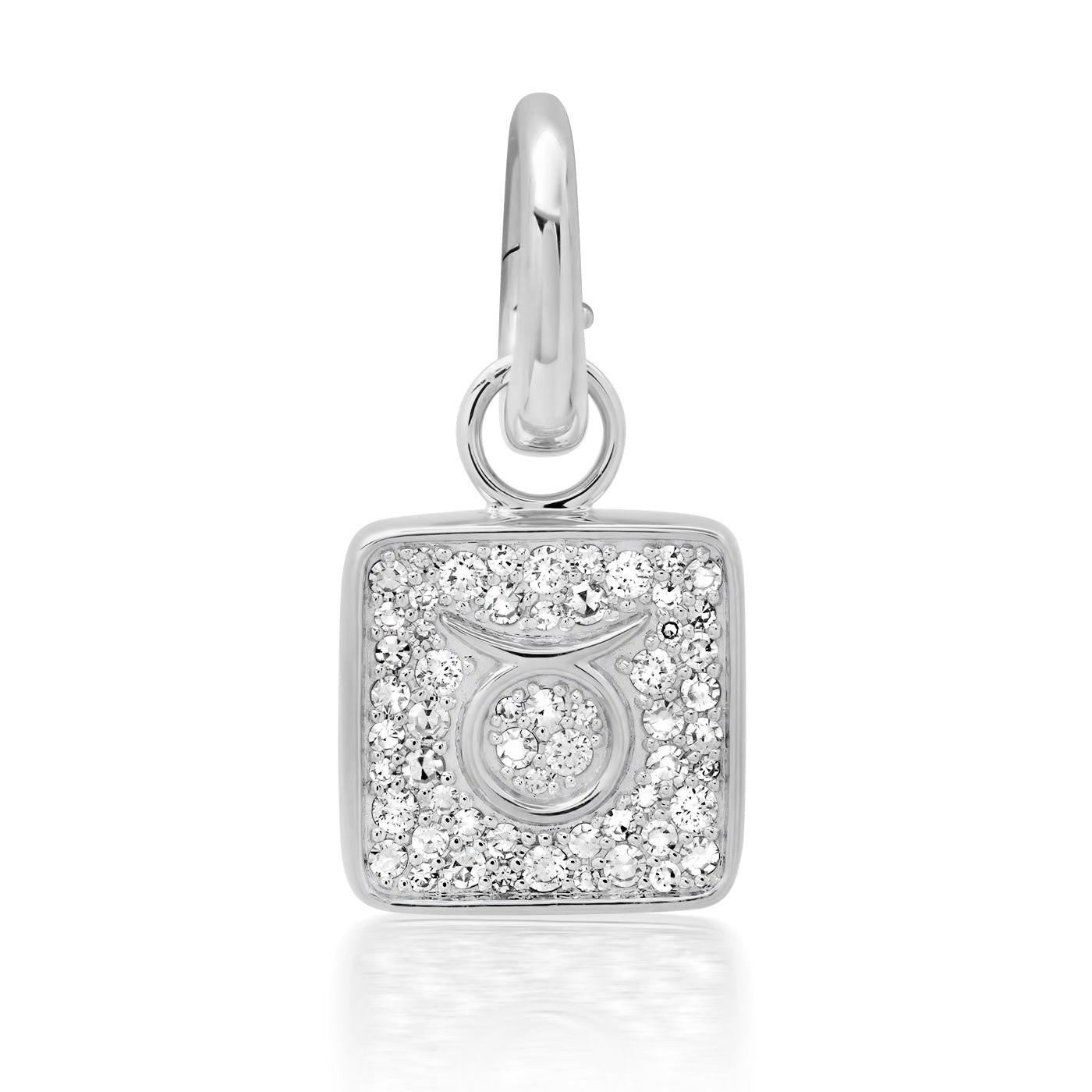 14K White Gold Taurus Pendant