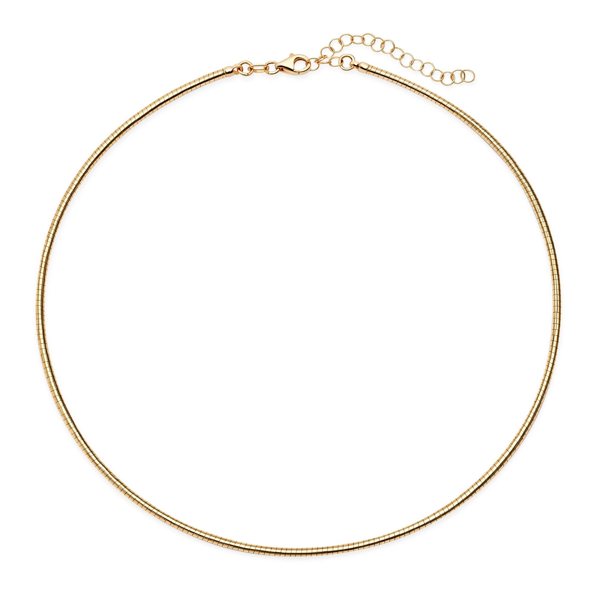 14k Yellow Gold Round Omega Chain 1.5mm