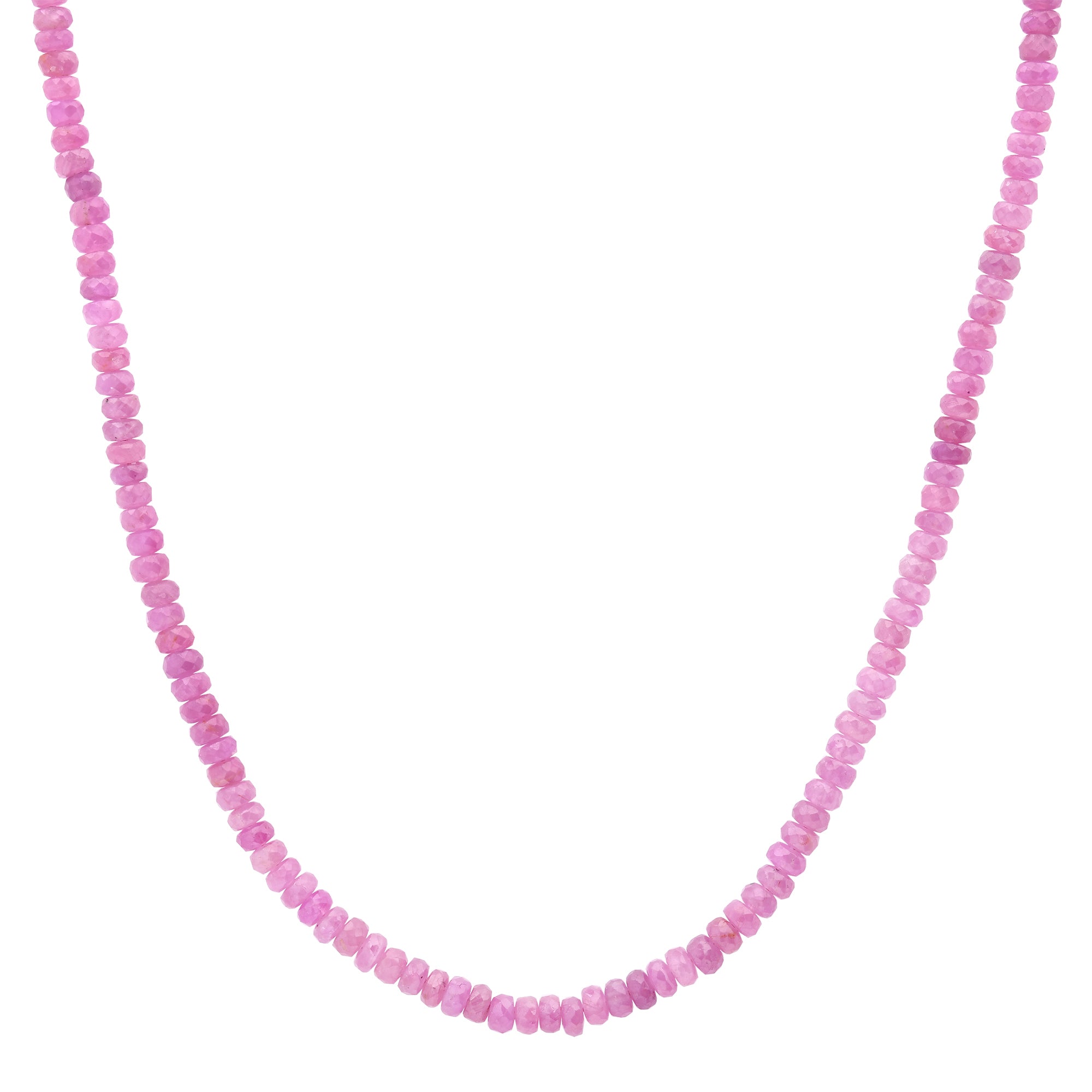 Pink Sapphire Beaded Necklace