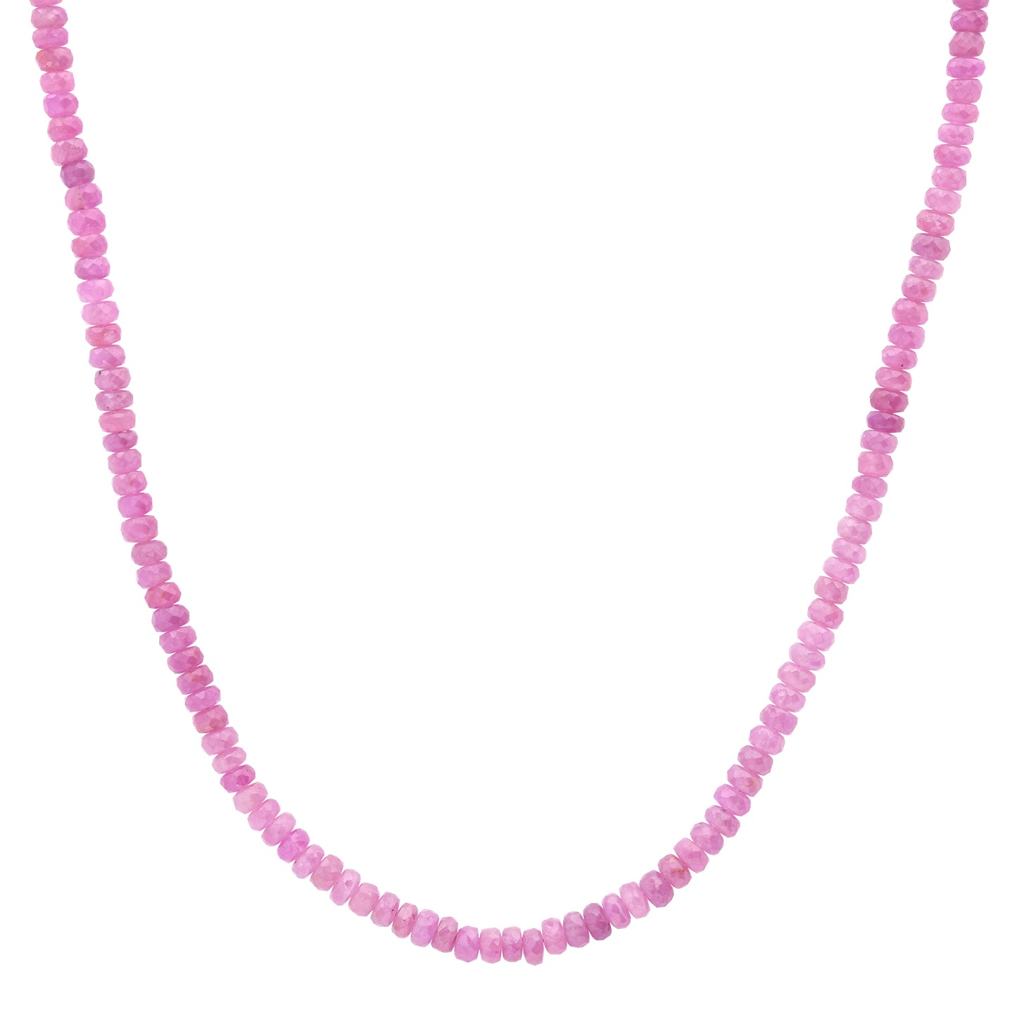 Pink Sapphire Beaded Necklace