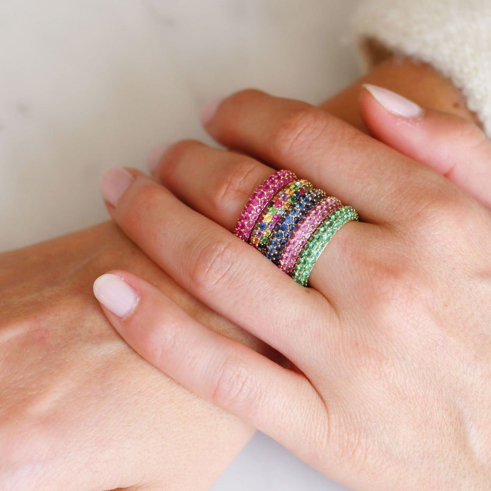 Blue Sapphire Domed Ring