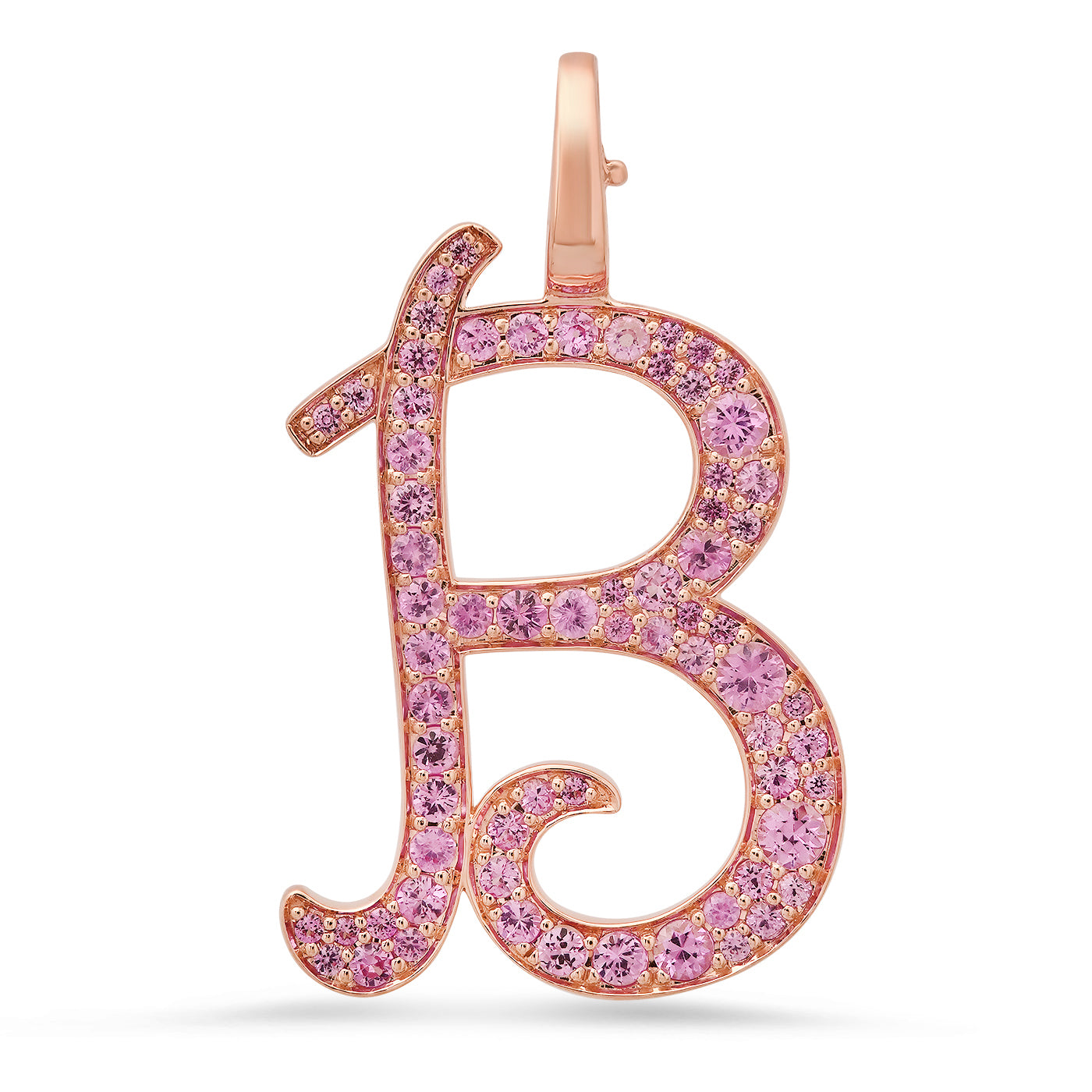 14K Rose Gold Letter B Pendant