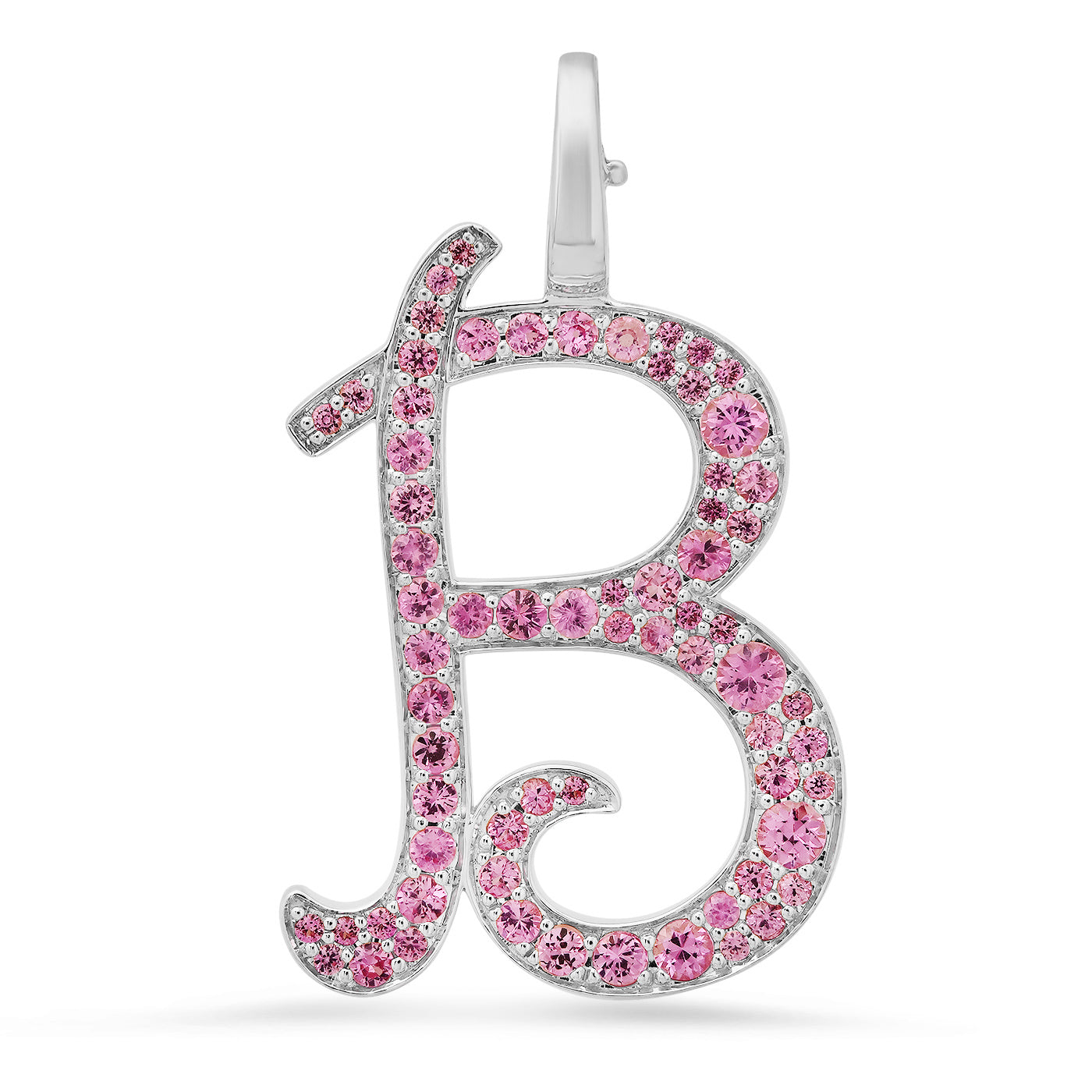 14K White Gold Letter B Pendant