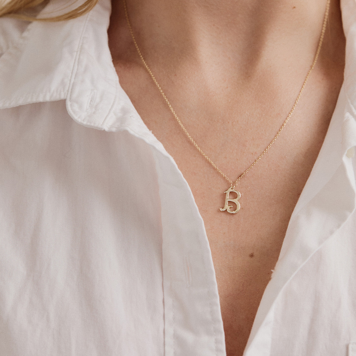 Gold B Necklace