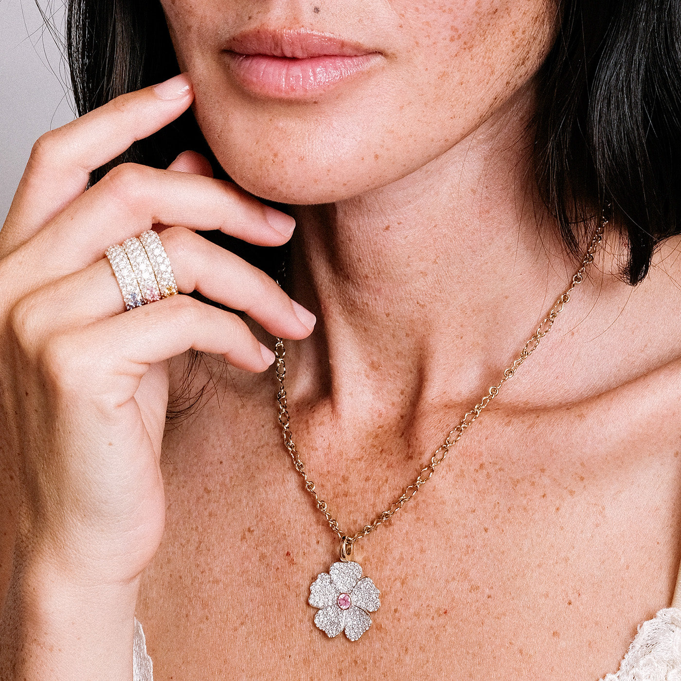 Diamond Wildflower Pendant