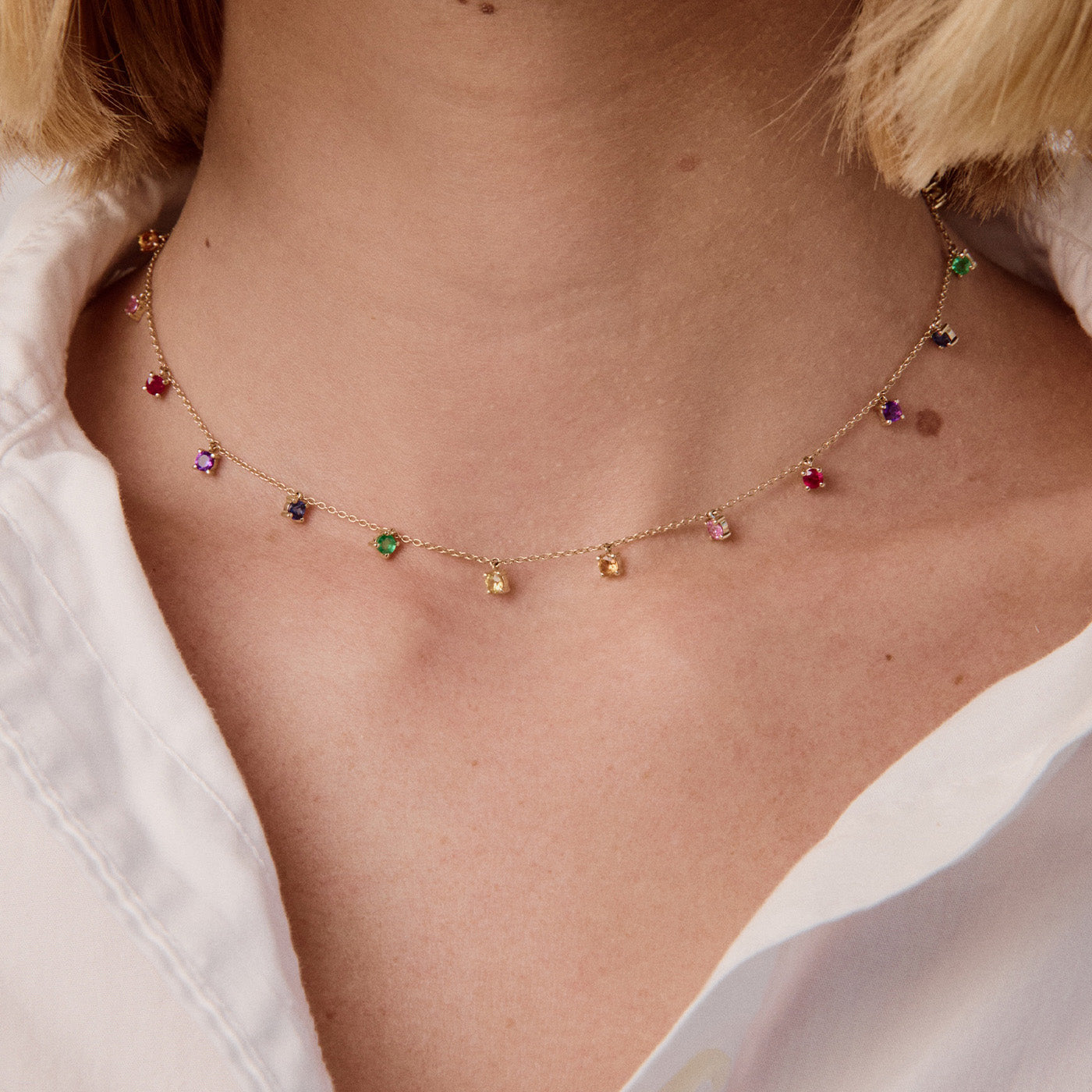 Infinite Rainbow Charm Necklace