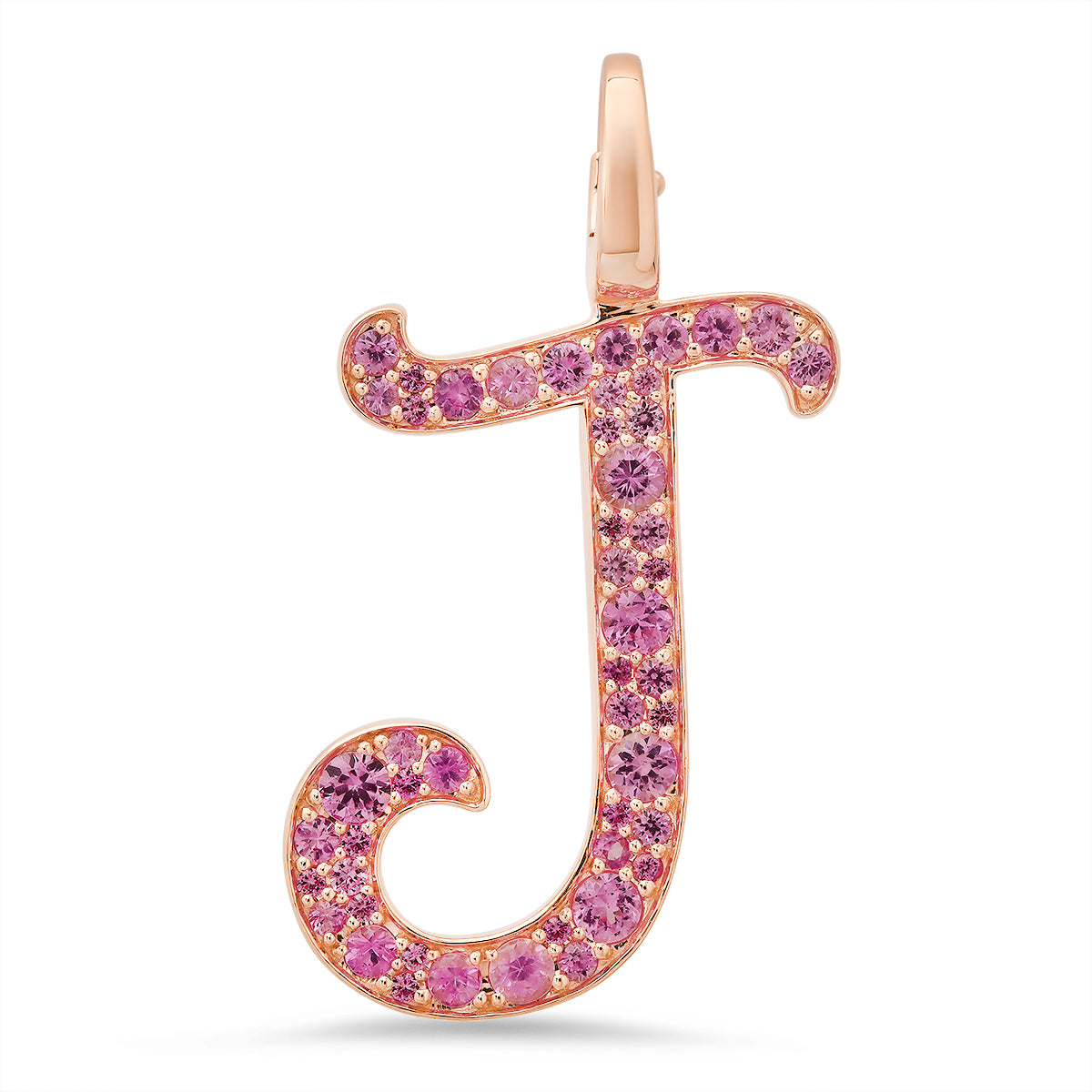 14K Rose Gold Letter J Pendant