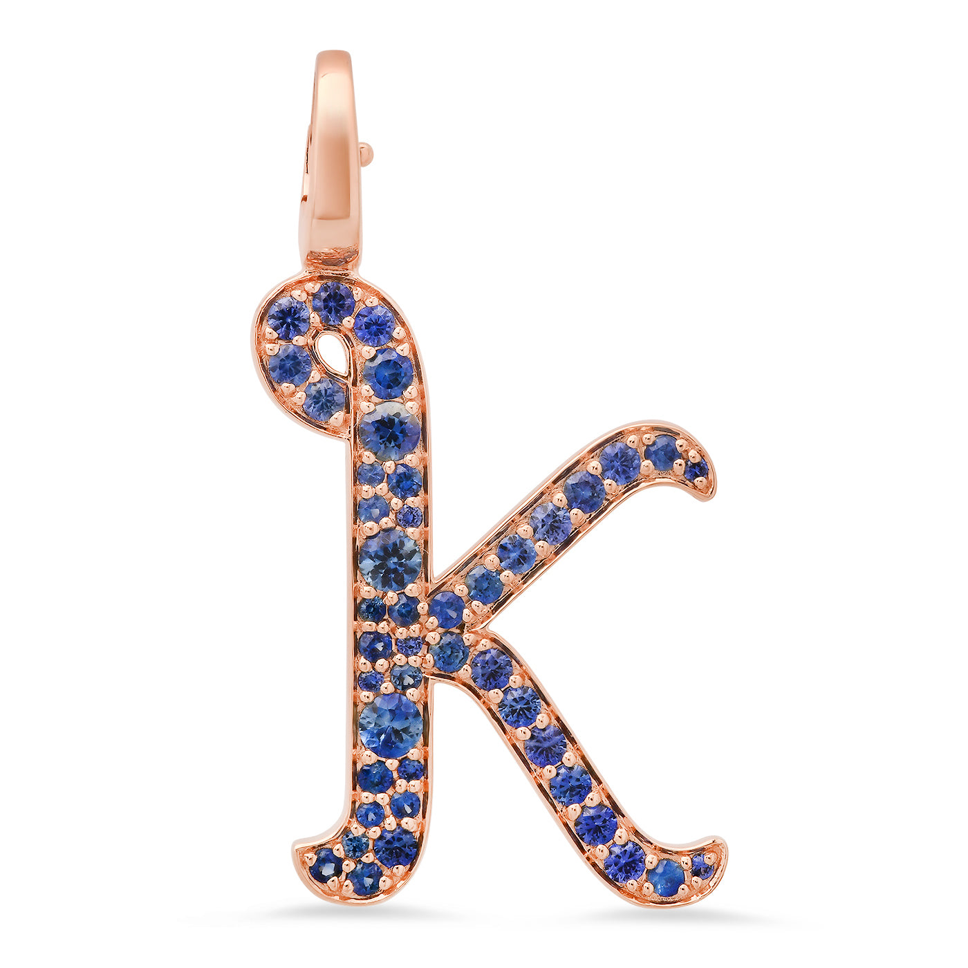 14K Rose Gold Letter K Pendant