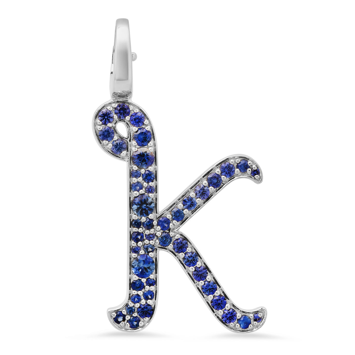 14K White Gold Letter K Pendant