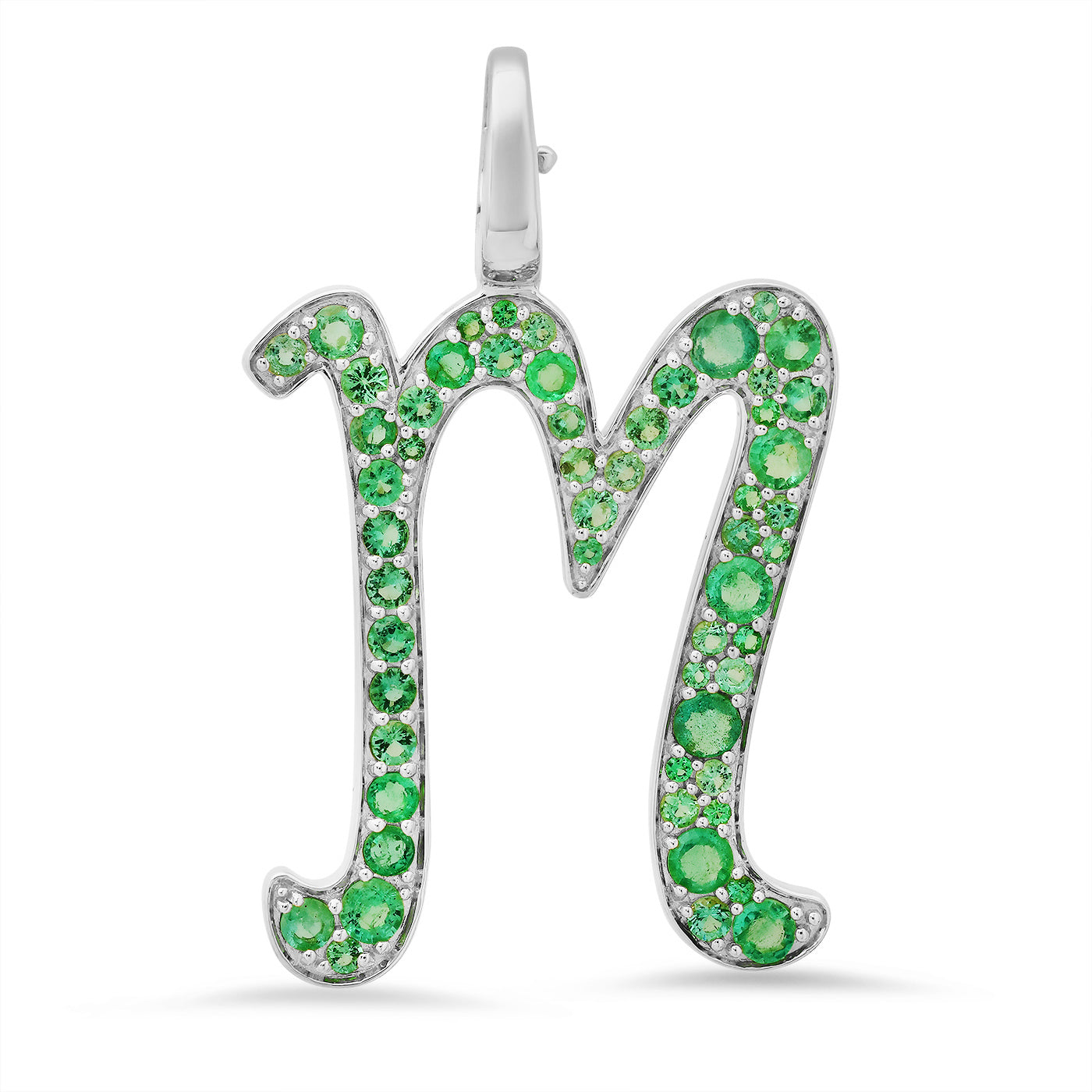 14K White Gold Letter M Pendant