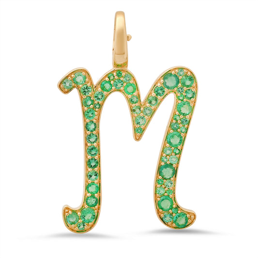 14K Yellow Gold Letter M Pendant