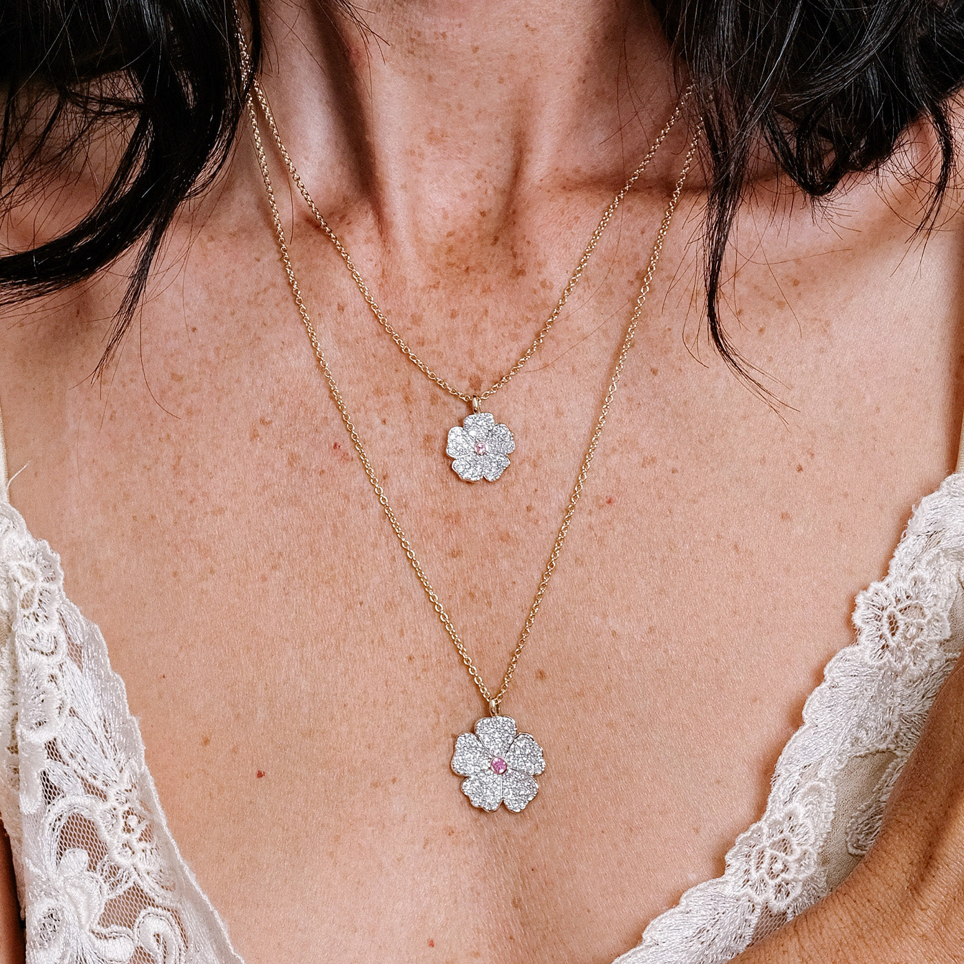 Mini Diamond Wildflower Necklace