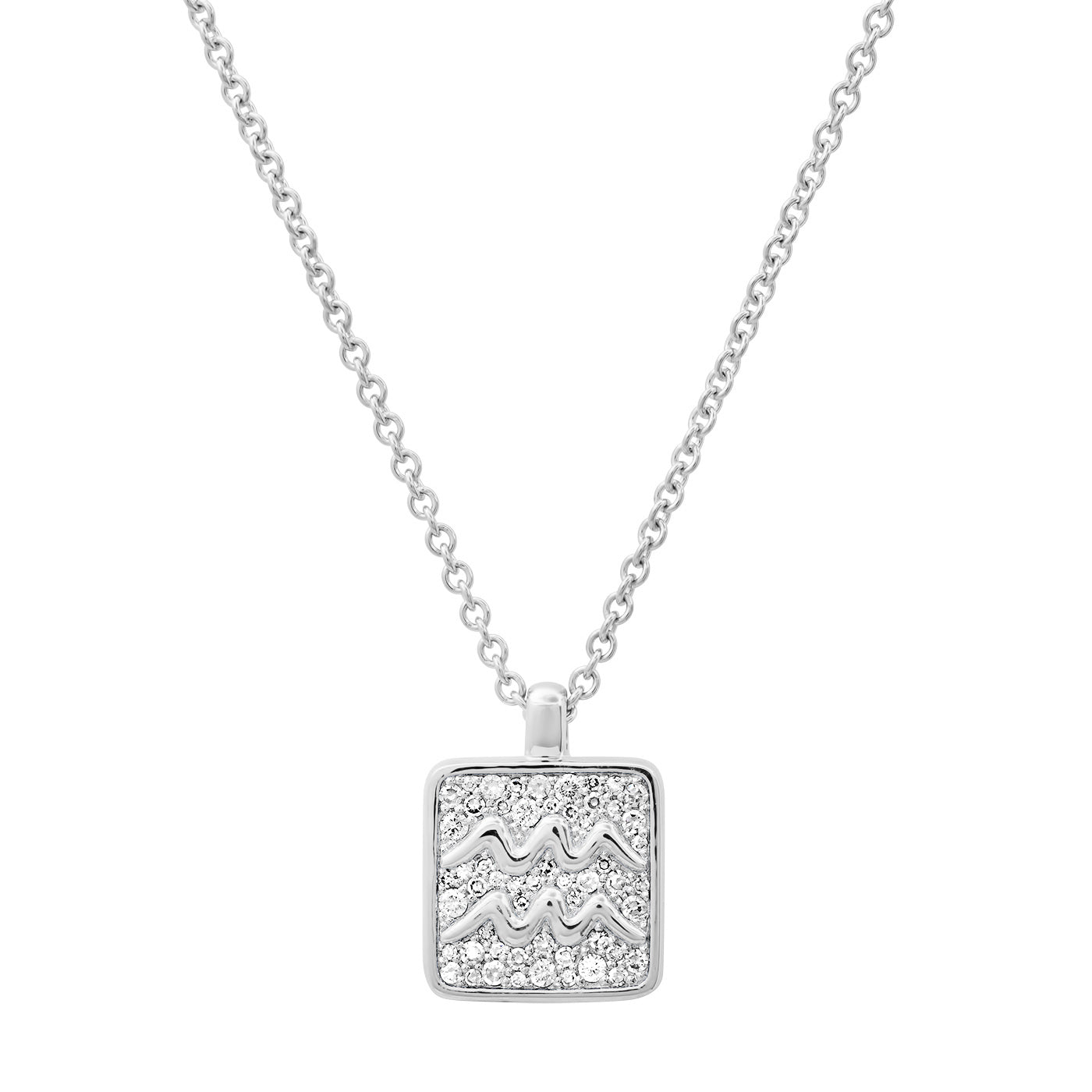 14K White Gold Aquarius Necklace