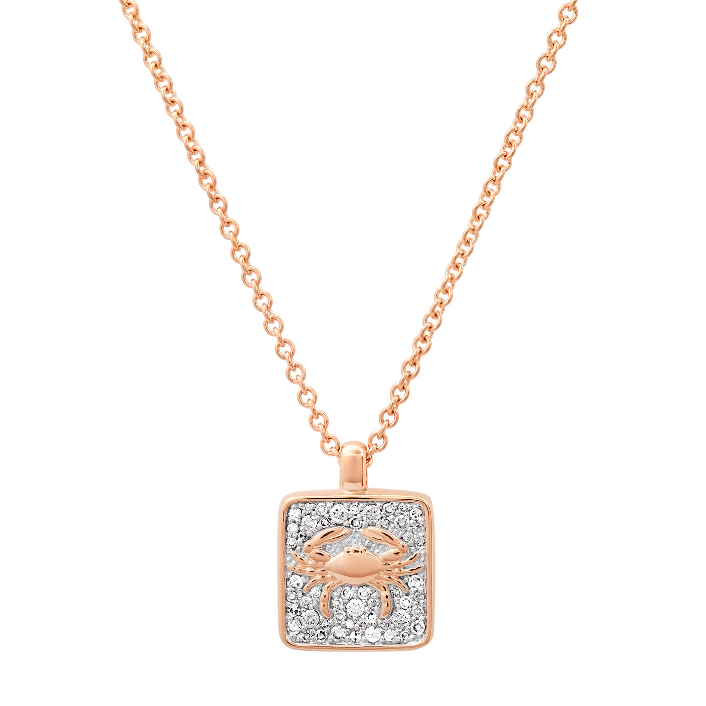 14K Rose Gold Cancer Necklace