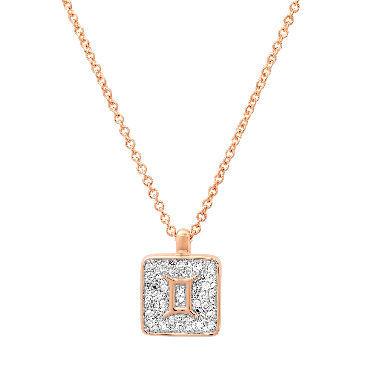 14K Rose Gold Gemini Necklace