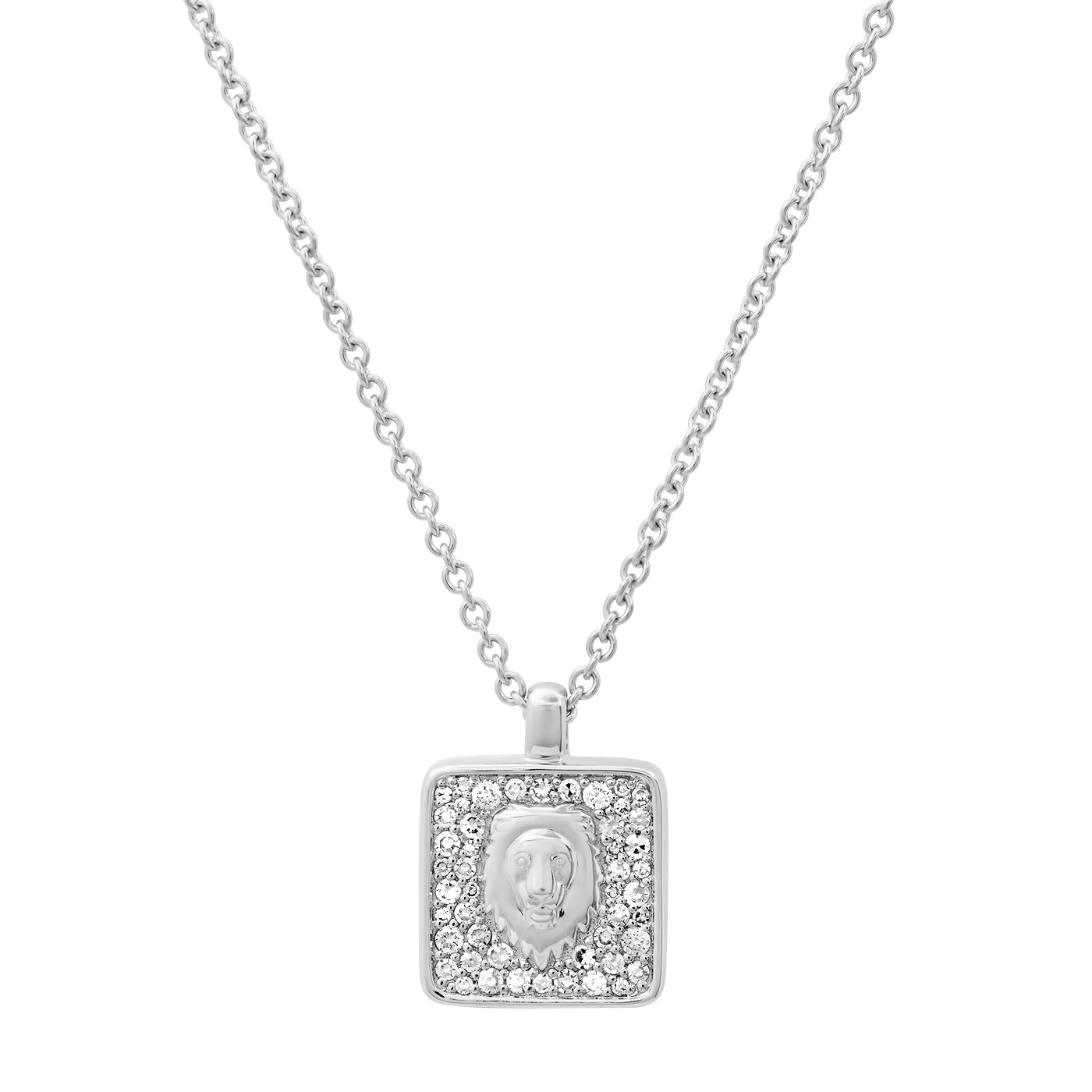 14K White Gold Leo Necklace