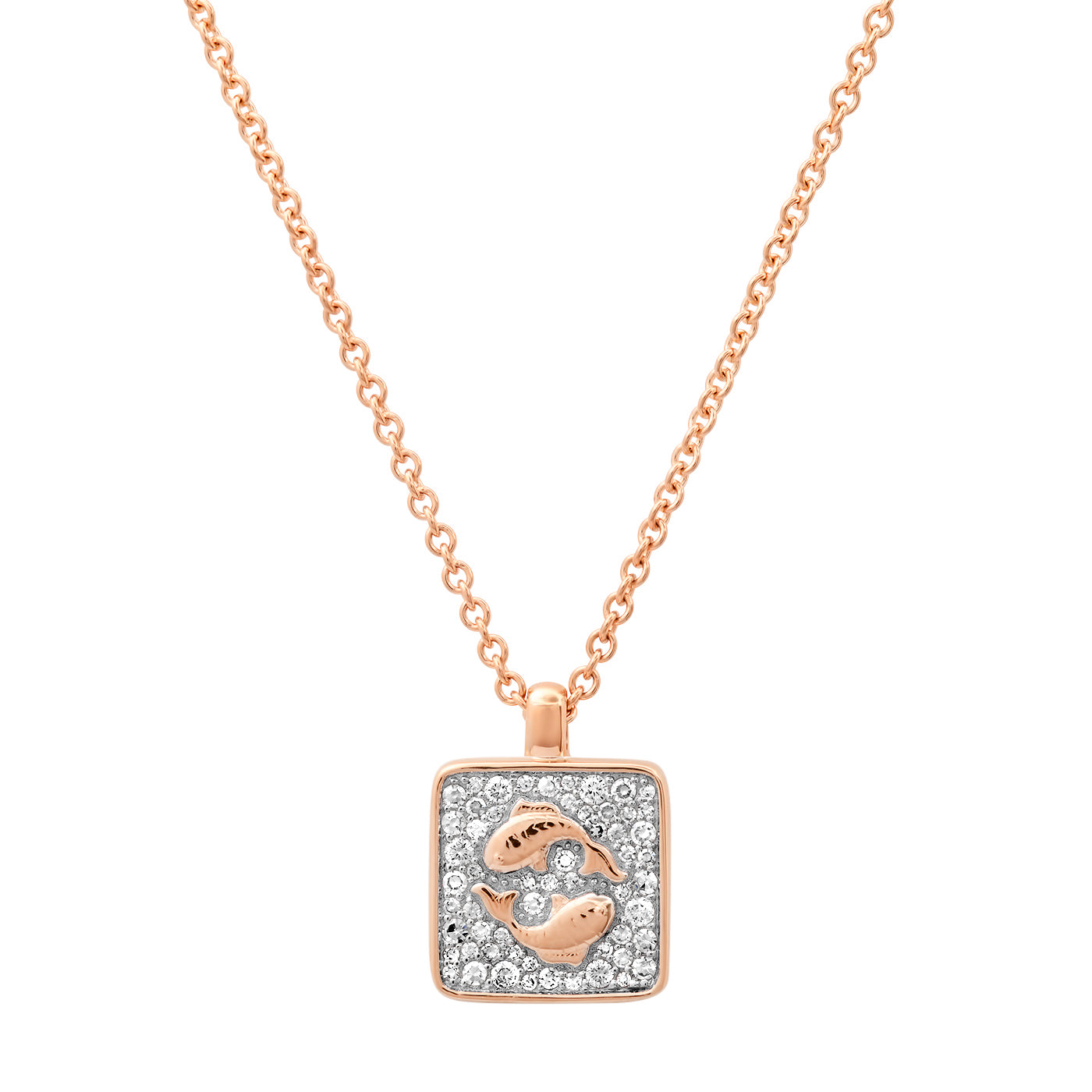 14K Rose Gold Pisces Necklace