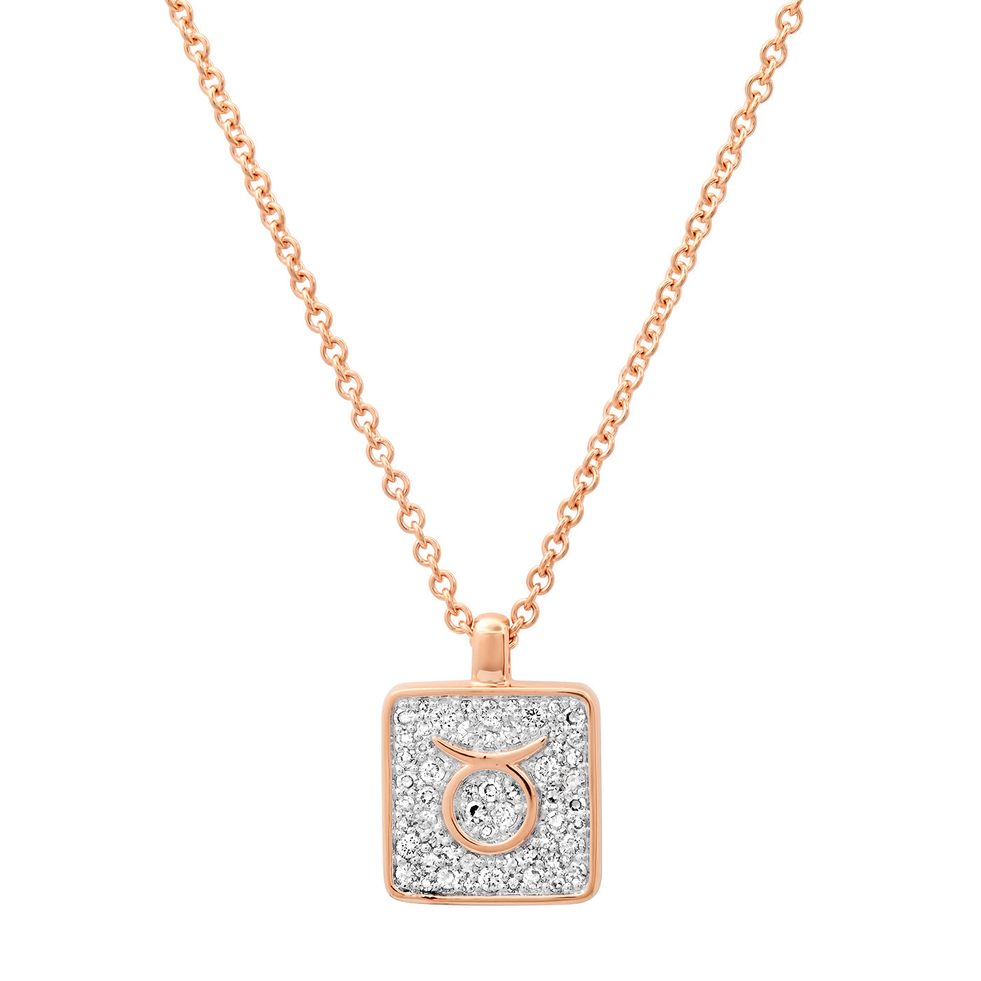 14K Rose Gold Taurus Necklace