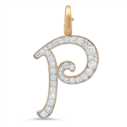 14K Yellow Gold Letter P Pendant