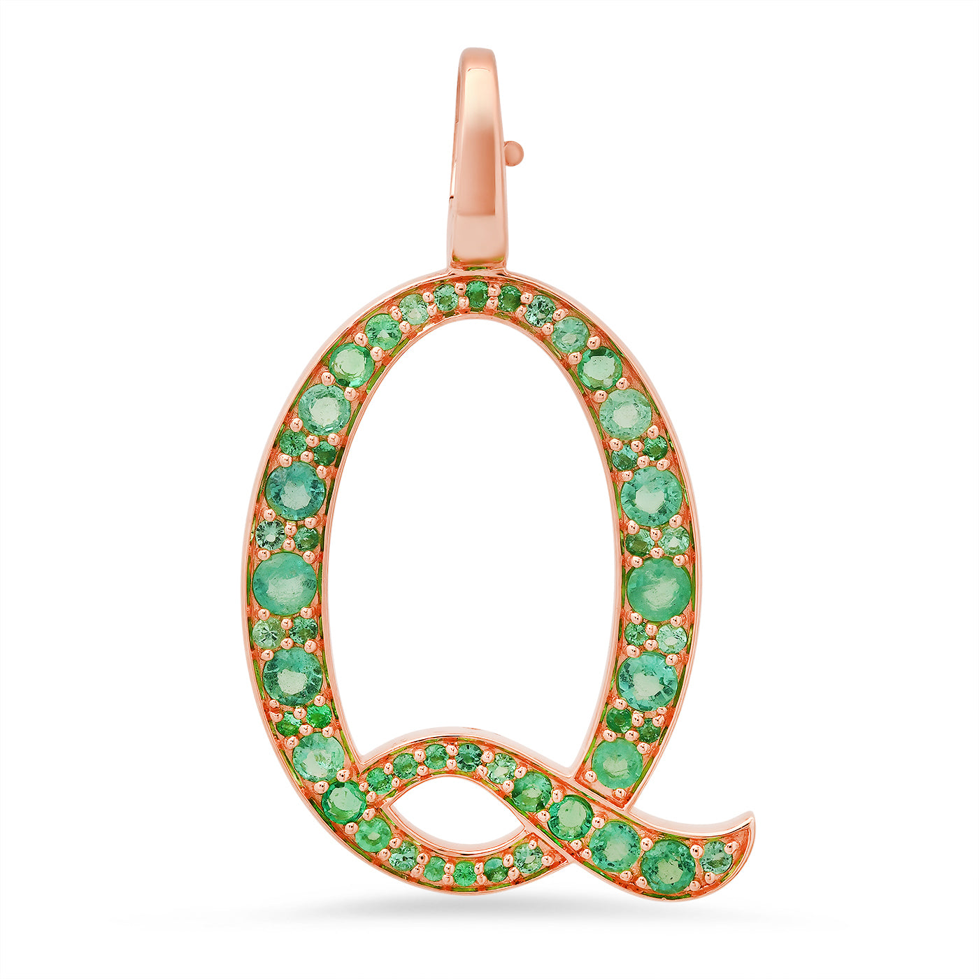 14K Rose Gold Letter Q Pendant