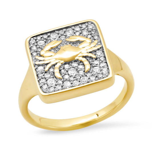 14K Yellow Gold Cancer Ring