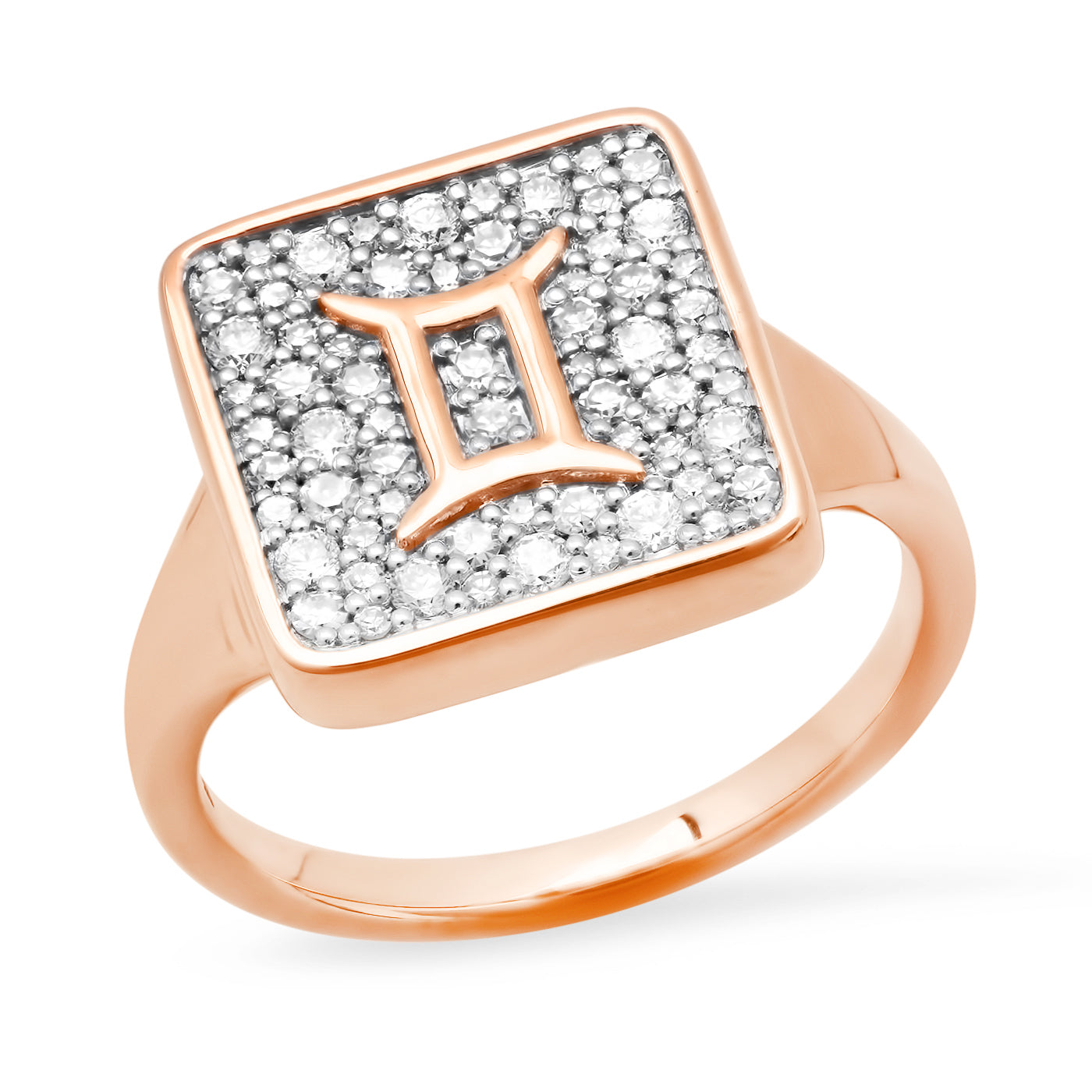 14K Rose Gold Gemini Ring