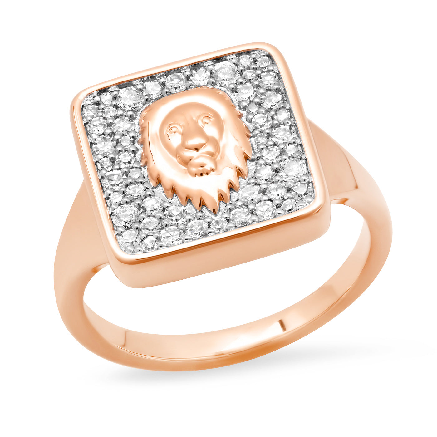 14K Rose Gold Leo Ring