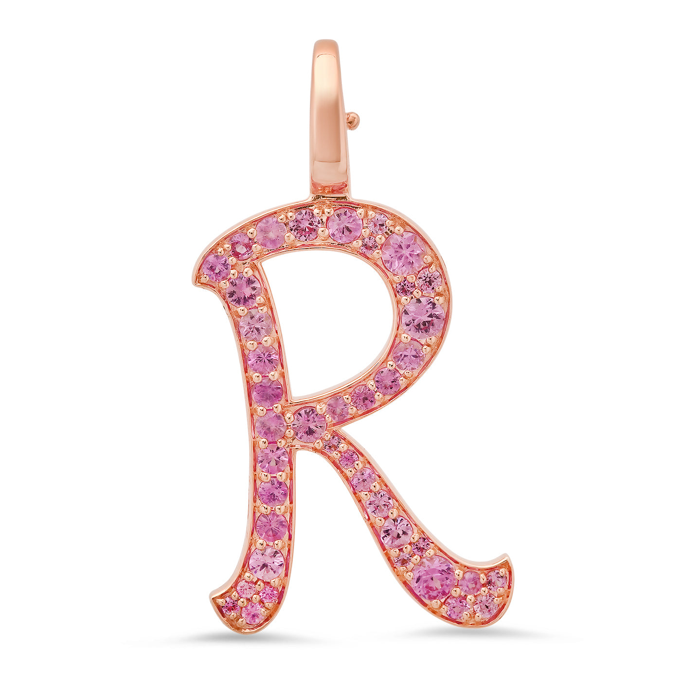 14K Rose Gold Letter R Pendant