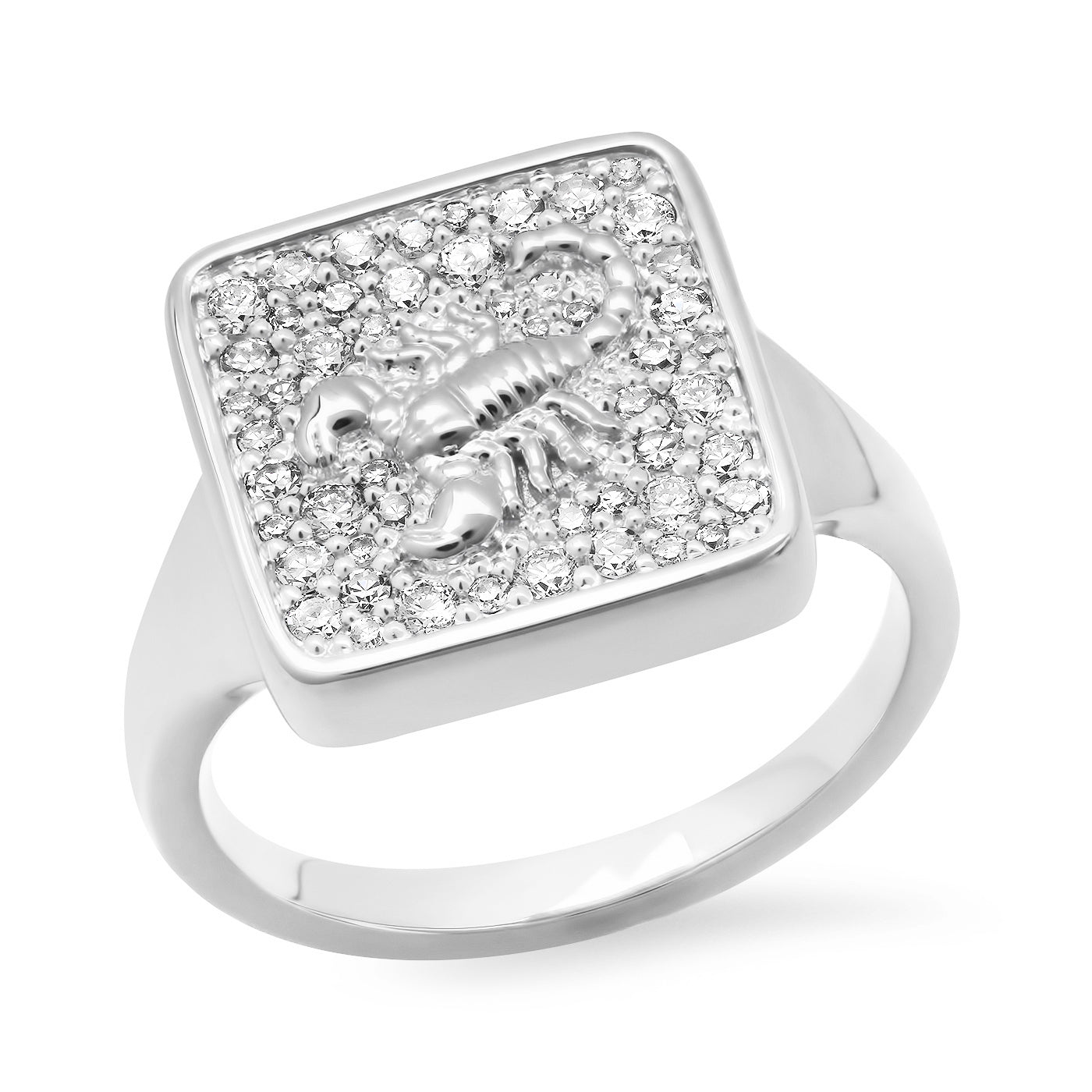 14K White Gold Scorpio Ring