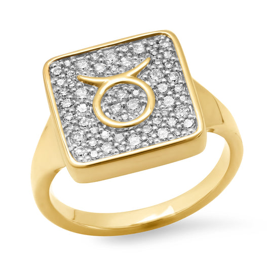 14K Yellow Gold Taurus Ring