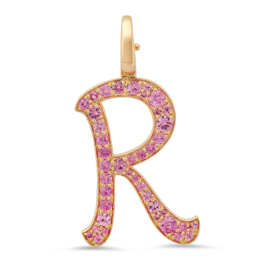 14K Yellow Gold Letter R Pendant