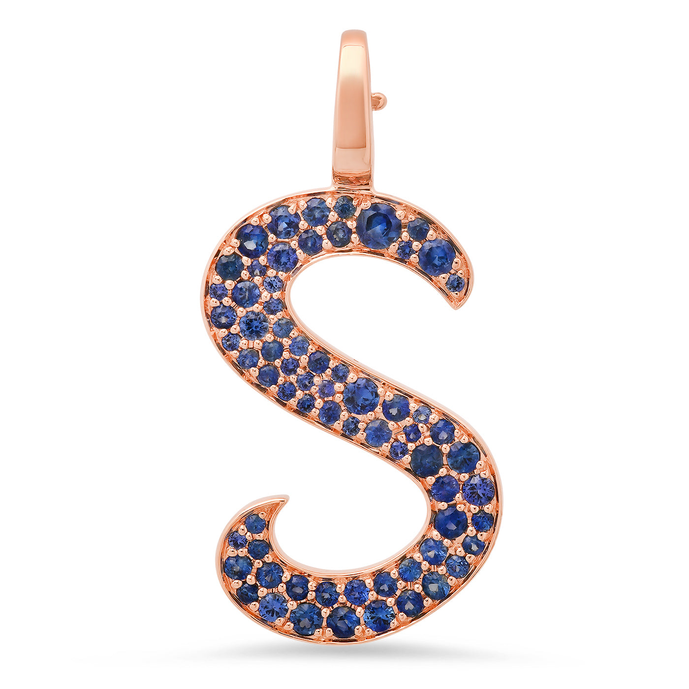 14K Rose Gold Letter S Pendant