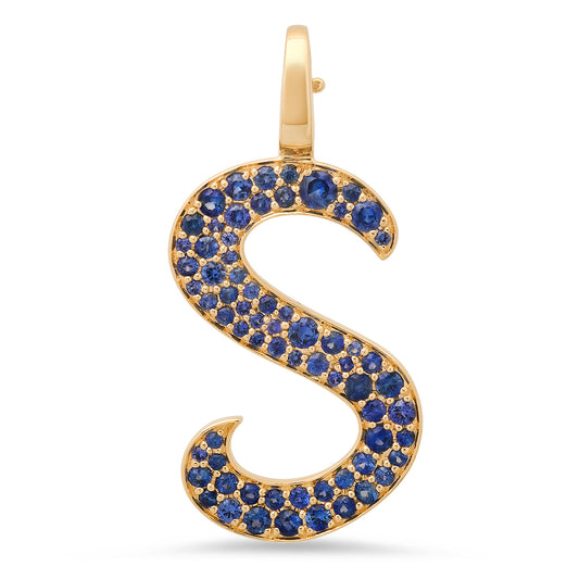 14K Yellow Gold Letter S Pendant